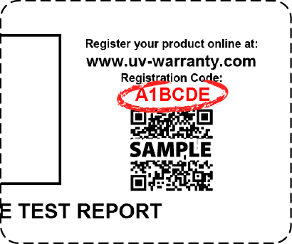 Quality Assurance Test Report Sample, with the 6-character registration code highlighted